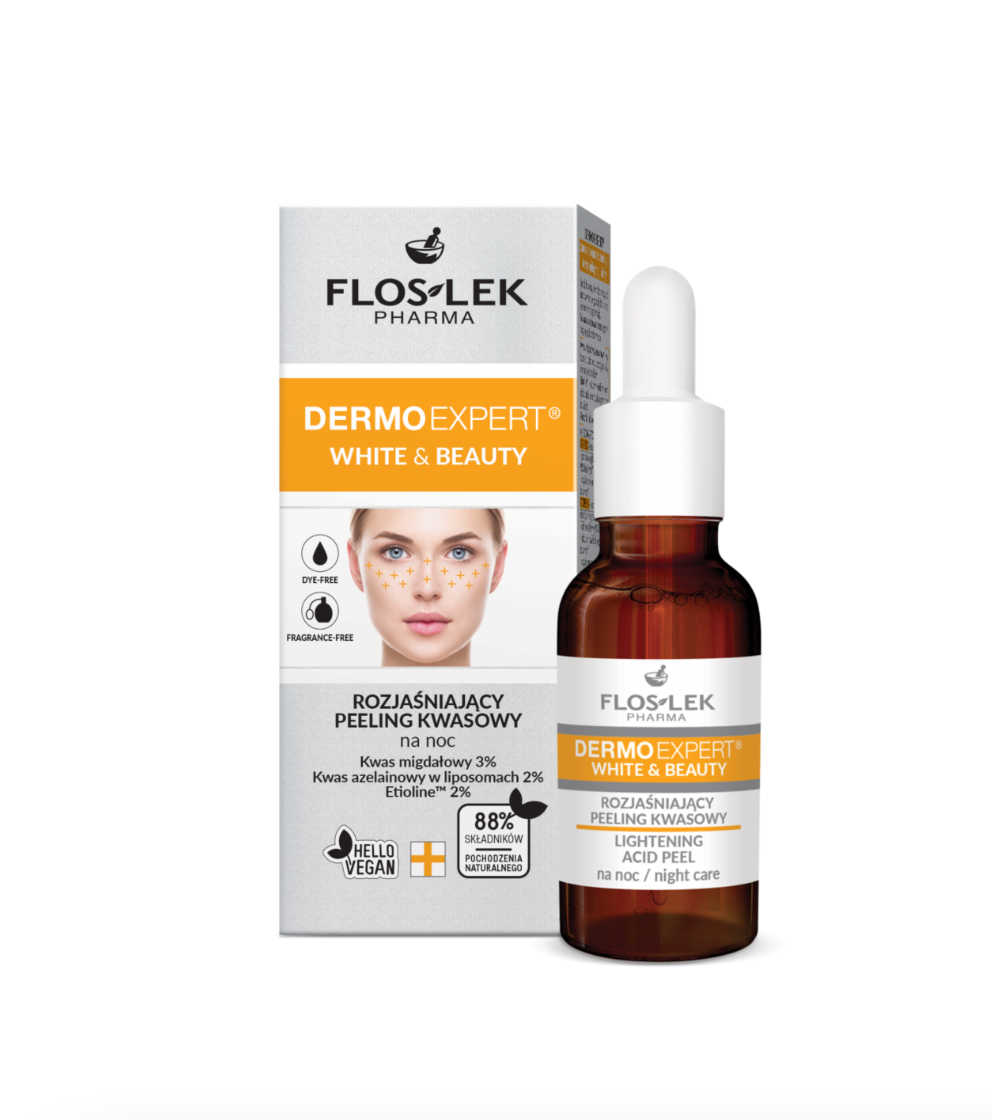 Floslek Dermo Expert White & Beauty Lightening Acid Peel 30ml | Brightening Night Acid Peel