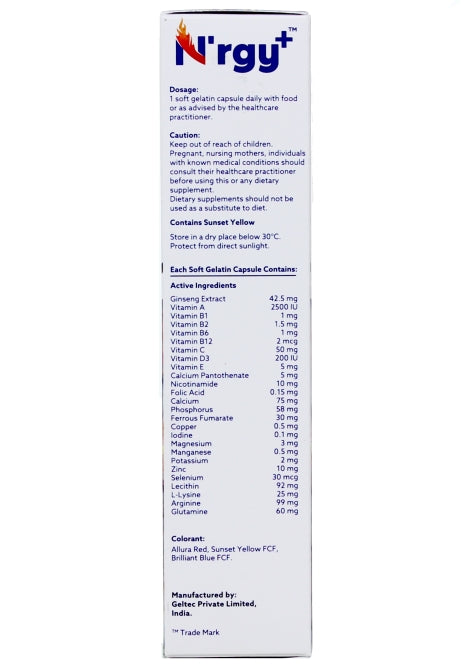 GELTEC N'rgy+, 30 Softgels – product photo