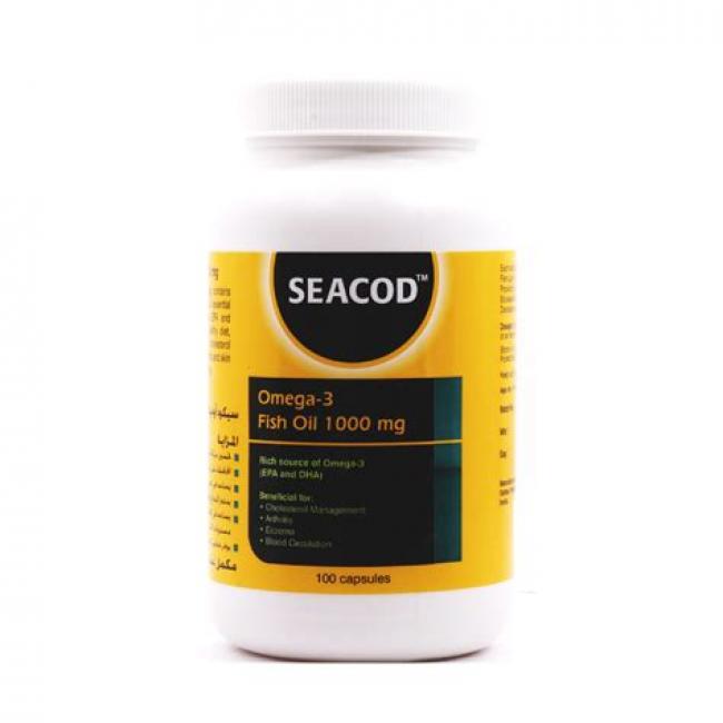GELTEC Seacod Omega-3 Fish Oil 1000 mg, 100 Softgels