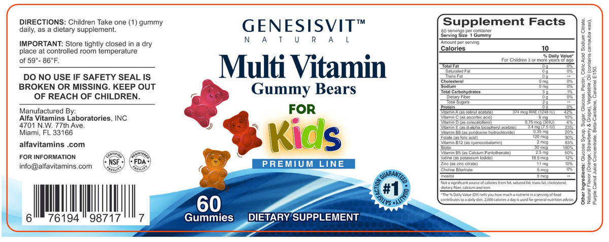 GenesisVit Multivitamin Kids, 60 Gummies – product photo