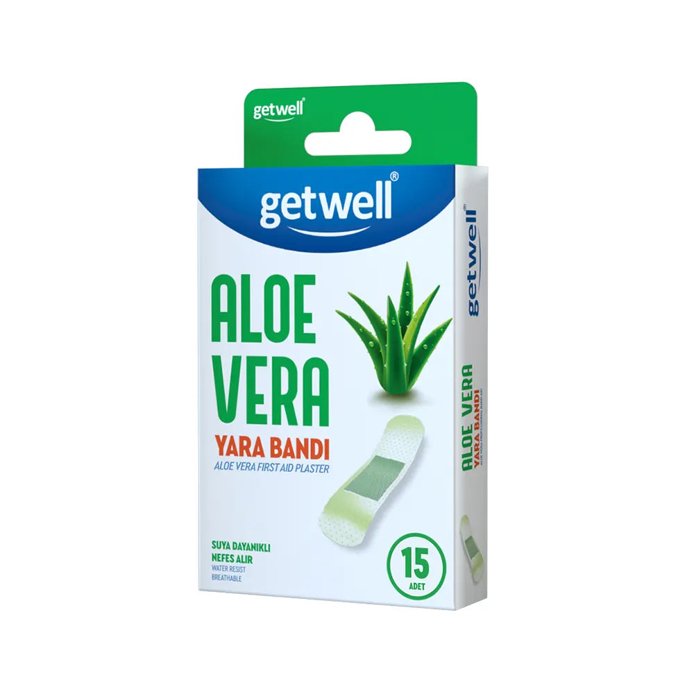 Getwell Aloe Vera First Aid Plaster, 15 Pieces