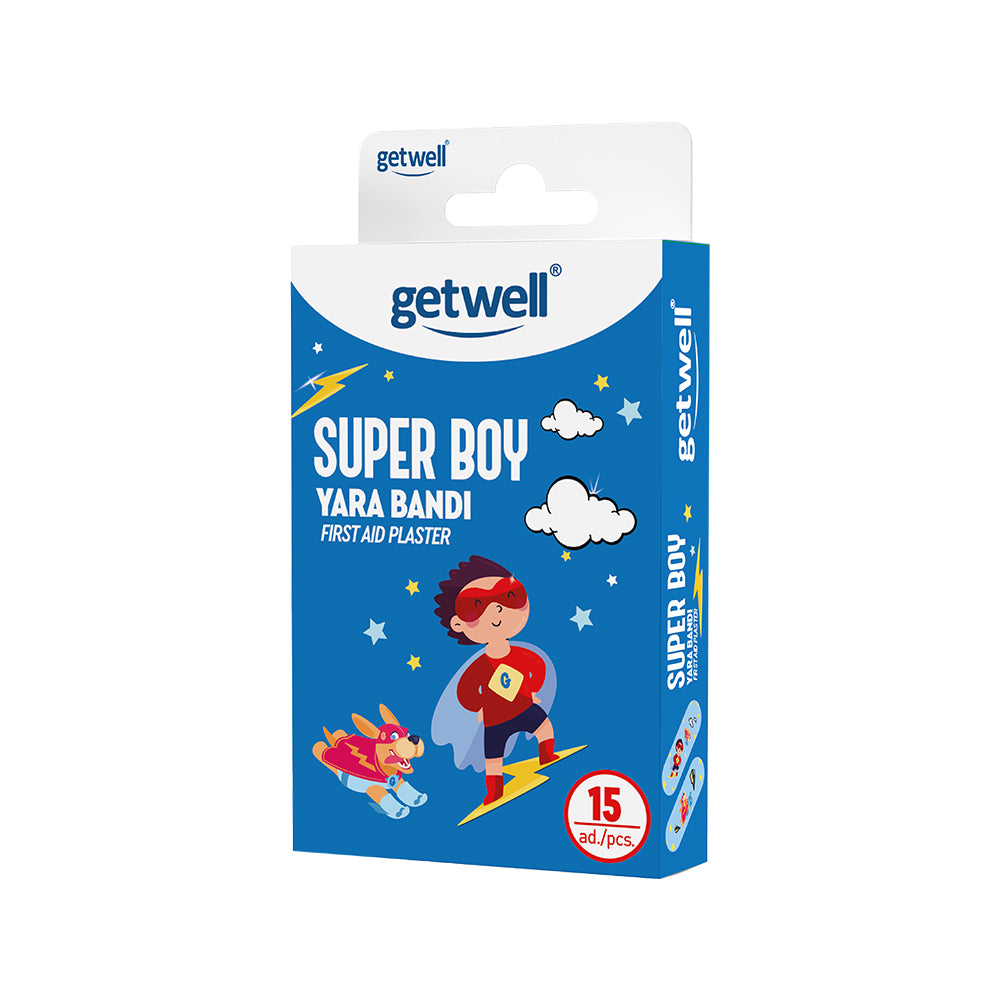 Getwell Super Boy First Aid Plaster, 15 Pieces