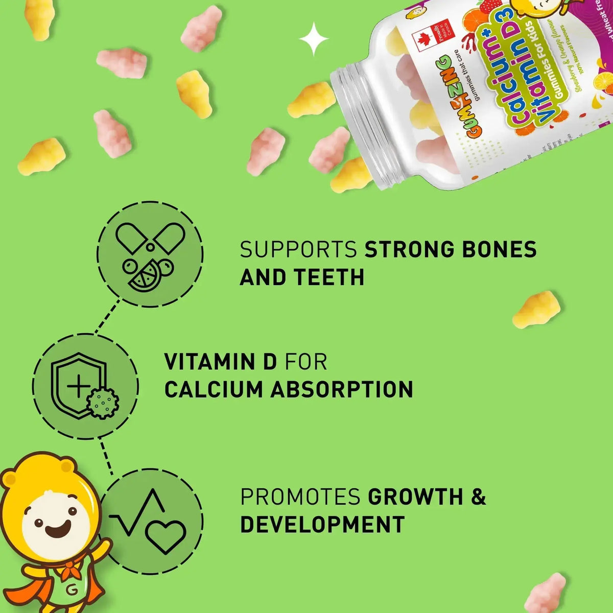Gumazing Calcium and Vitamin D3, 60 Gummies – product photo
