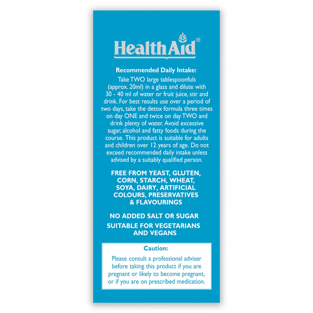 Health Aid 2-Day Detox Plan, 100ml | Herbal Liquid Blend with Milk Thistle & Dandelion – product photo
