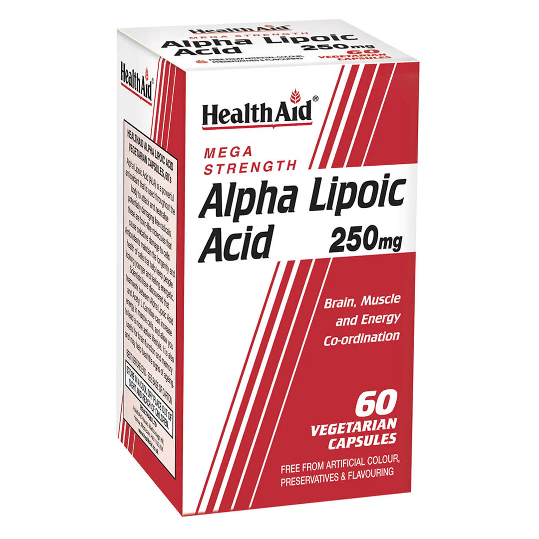 Health Aid Alpha Lipoic Acid 250mg 250 mg, 60 Vegetable Capsules | Alpha Lipoic Acid in Vegetarian Capsules