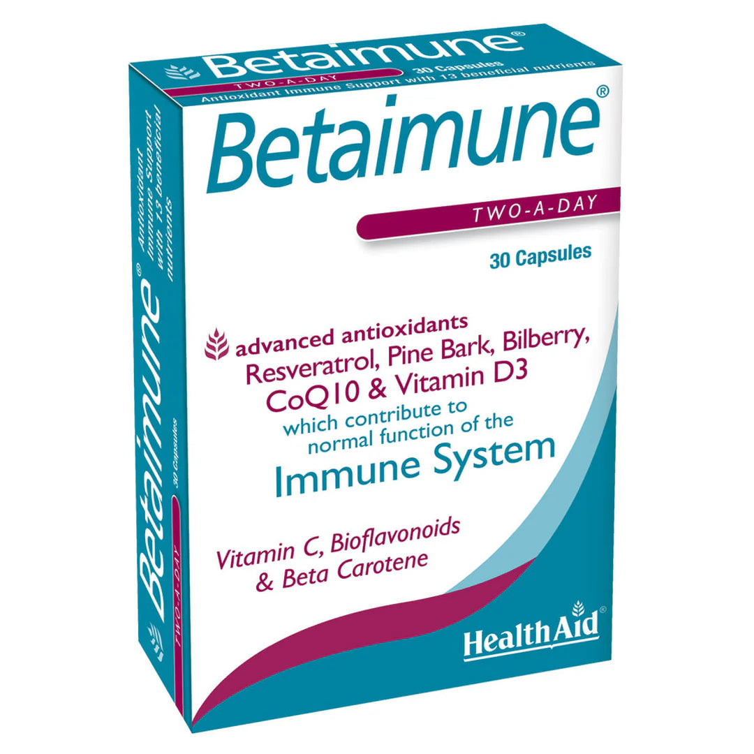 Health Aid Betaimune, 30 Capsules | Vitamins A, C, D, E, Zinc, Selenium & Antioxidant Extracts