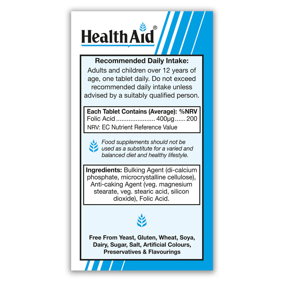Health Aid Folic Acid 400µg 400 µg, 270 Tablets | Folic Acid for Pregnancy Planning – product photo