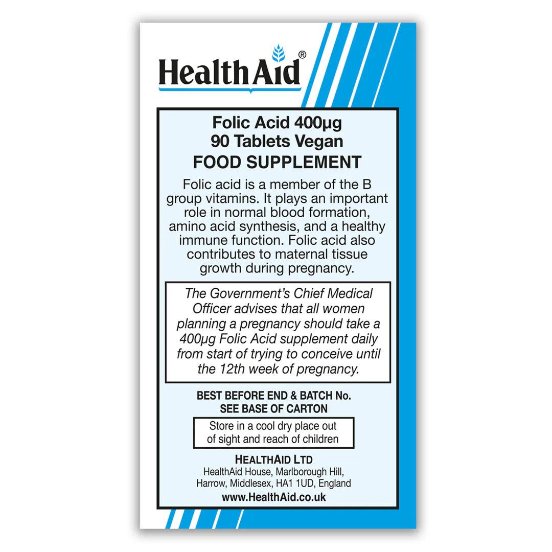 Health Aid Folic Acid 400µg 400 µg, 270 Tablets | Folic Acid for Pregnancy Planning – product photo