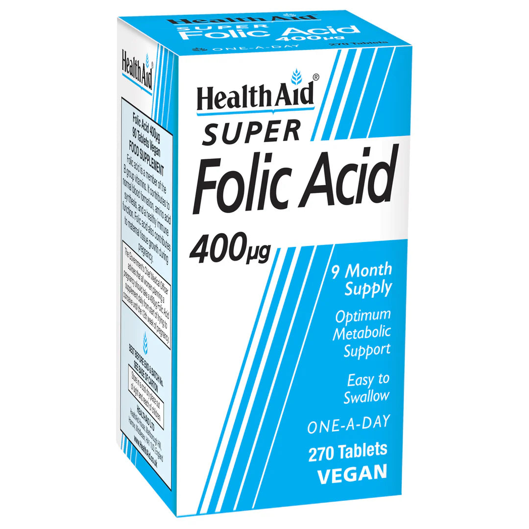 Health Aid Folic Acid 400µg 400 µg, 270 Tablets | Folic Acid for Pregnancy Planning