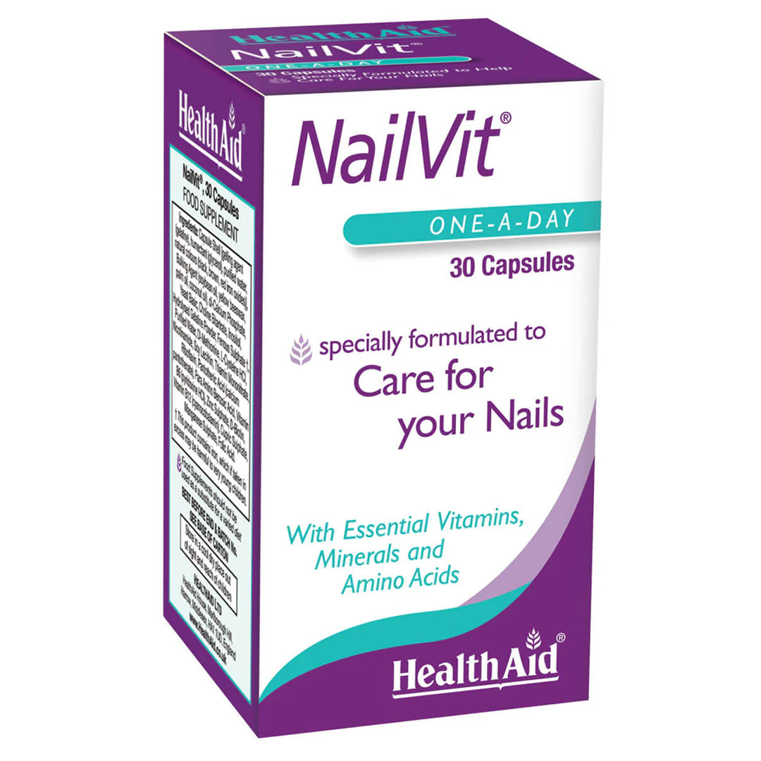 Health Aid NailVit, 30 Capsules | Zinc, Biotin & Amino Acid Nail Formula