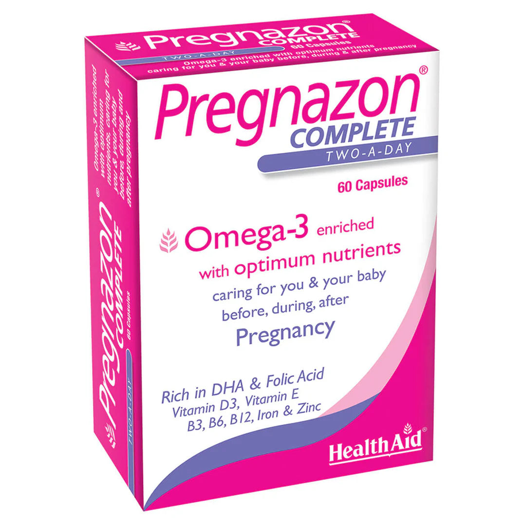 Health Aid Pregnazon Complete, 60 Softgels | Pre- & Post-Natal Multivitamin with Omega-3