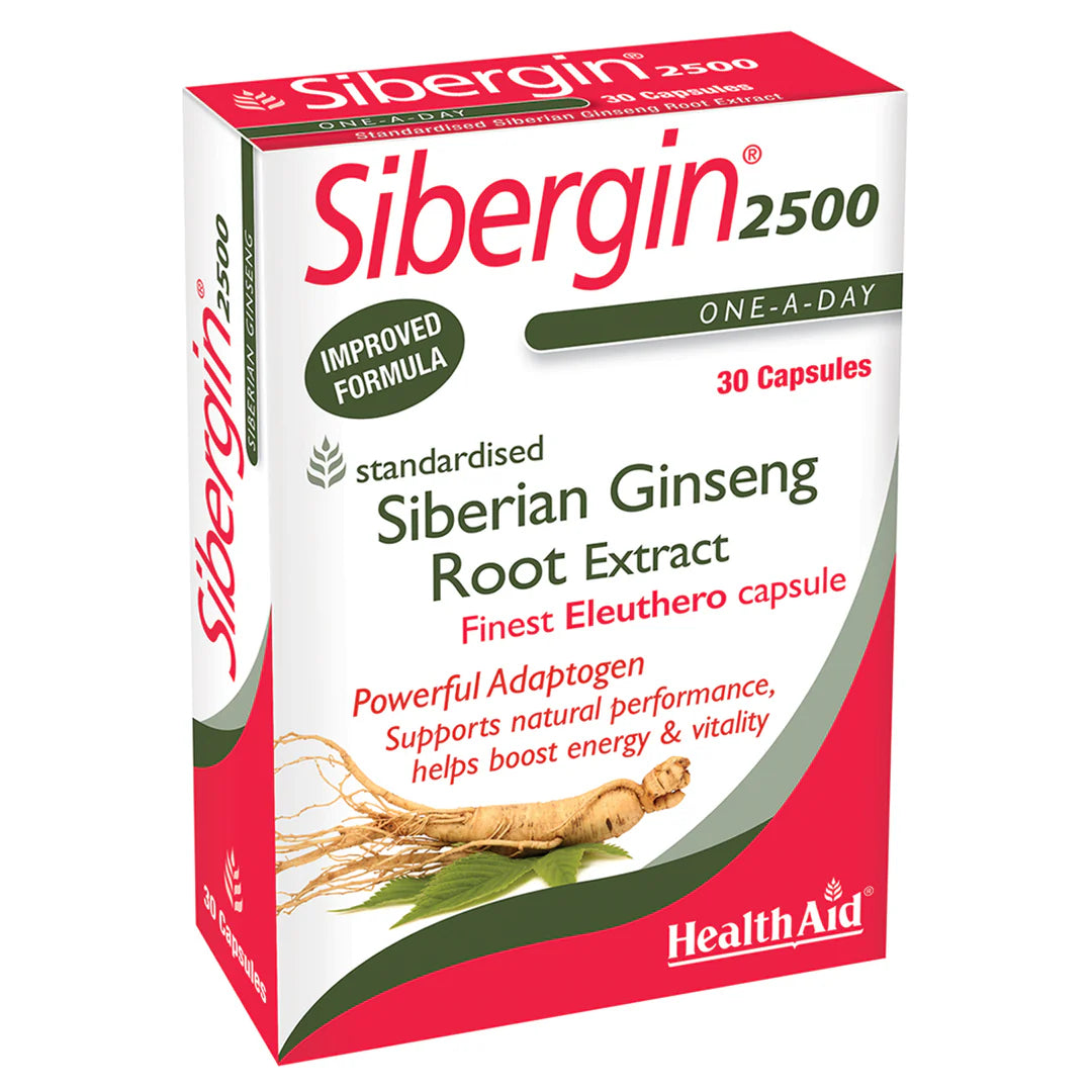 Health Aid Sibergin 2500 Siberian Ginseng 2500 mg, 30 Capsules | High-Strength Siberian Ginseng Extract