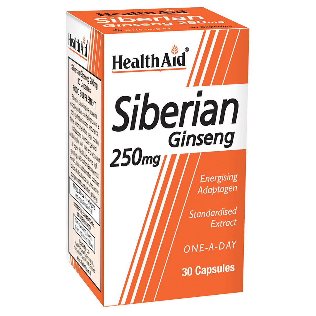 Health Aid Siberian Ginseng 250mg 250 mg, 30 Capsules | Siberian Ginseng Root Extract