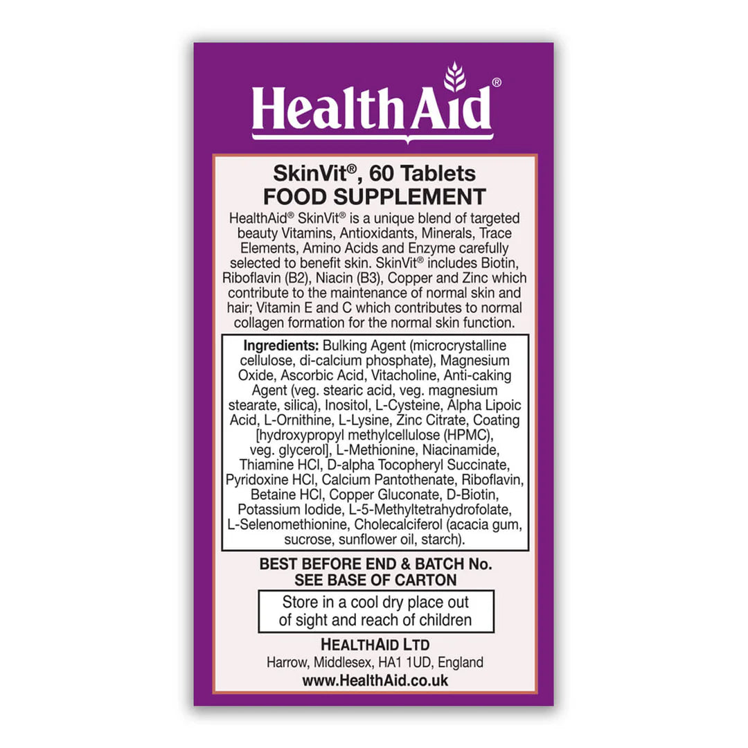 Health Aid SkinVit, 60 Tablets | Vitamins, Minerals & Antioxidants for Skin – product photo