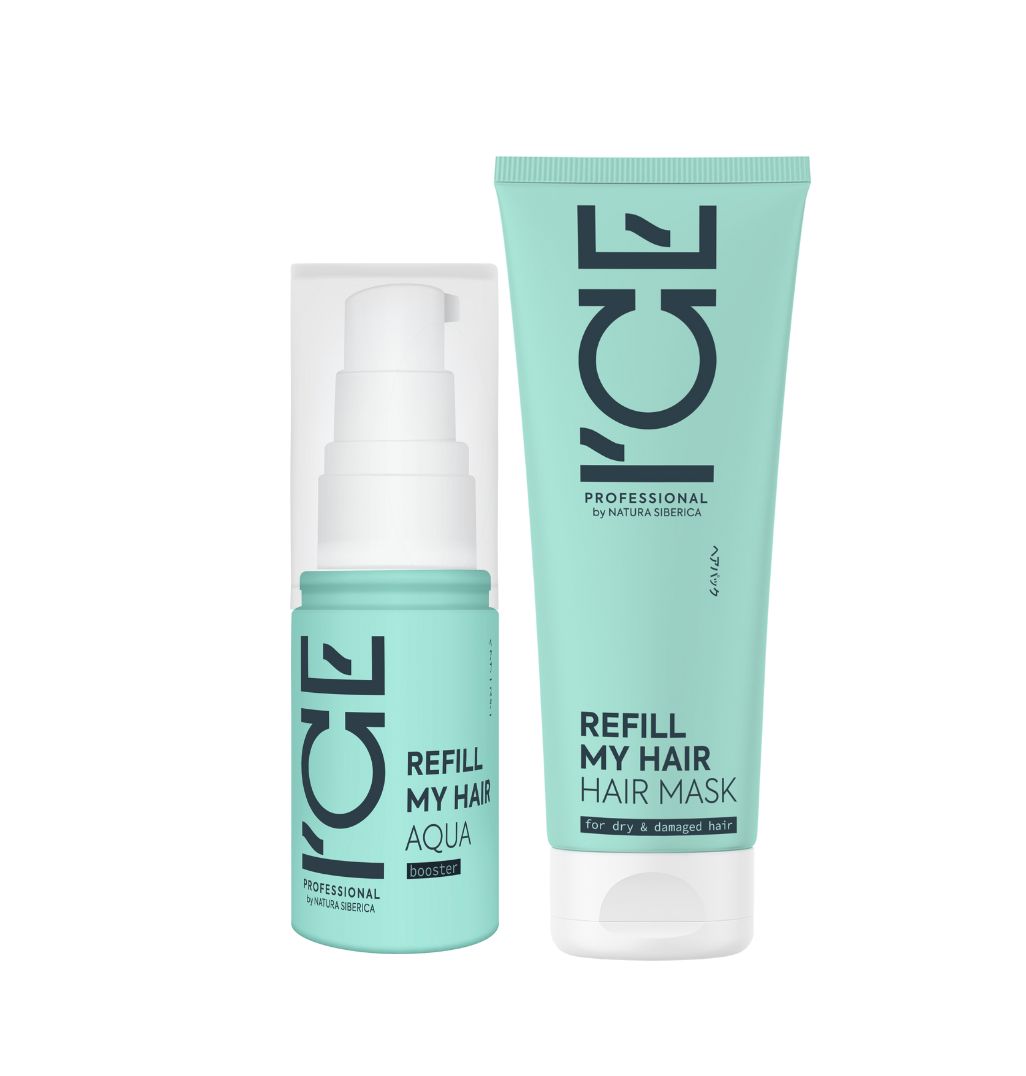 ICE Professional Refill My Hair Hair Mask & Aqua Booster Set 2 items Kit | Hair Mask & Booster Set