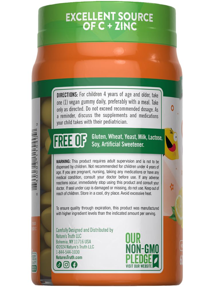 Kids Vitamin C + Zinc (Delicious Lemon - Licious)