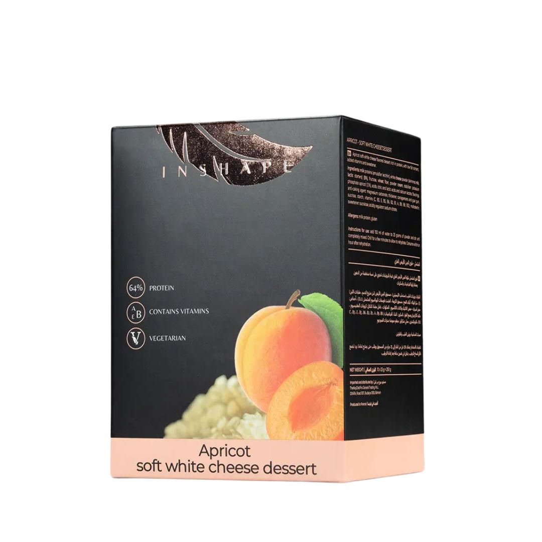 InShape Apricot & Soft-White Cheese Dessert, 10 Sachets | High-Protein Meal Replacement