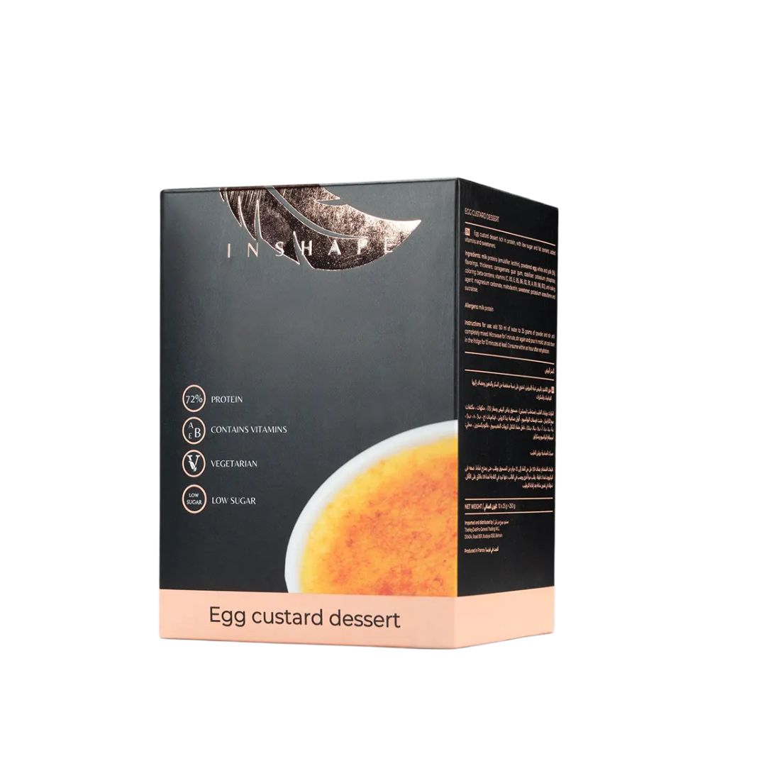 InShape Egg Custard Dessert, 10 Sachets | High-Protein Meal Replacement