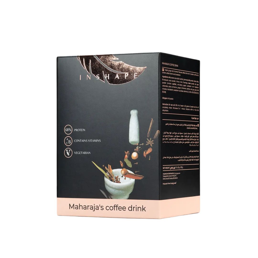 InShape Maharaja's Apple, Ginger & Cinnamon Coffee Drink, 10 Sachets | High-Protein Meal Replacement