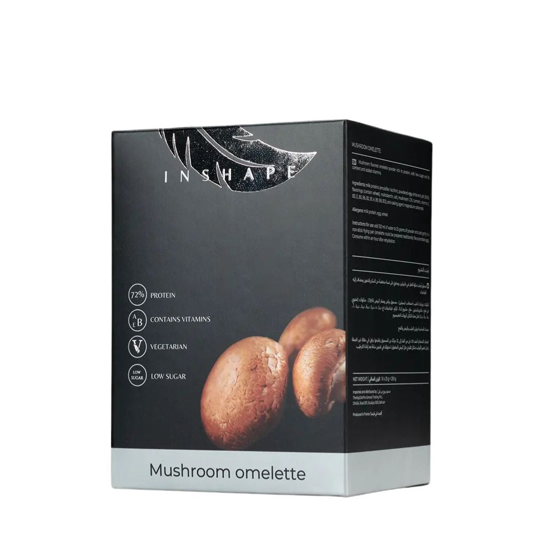 InShape Mushroom-Flavoured Omelette Mix, 10 Sachets | High-Protein Meal Replacement