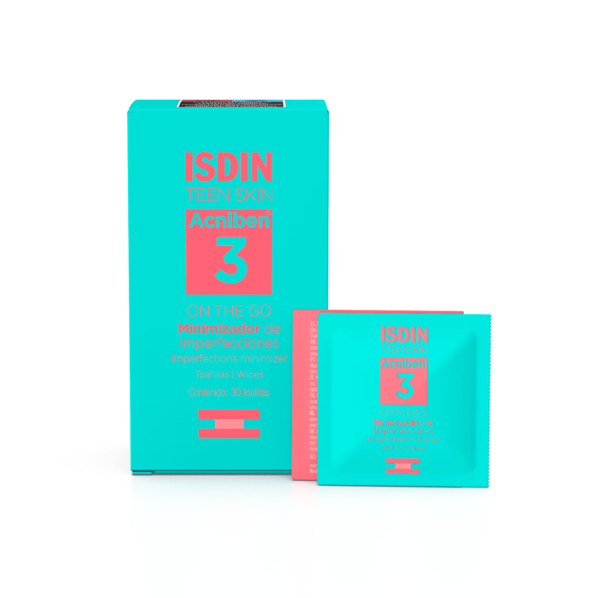 ISDIN Acniben On the Go Cleansing Wipes 30 wipes | On-the-Go Clear Skin Cleanse
