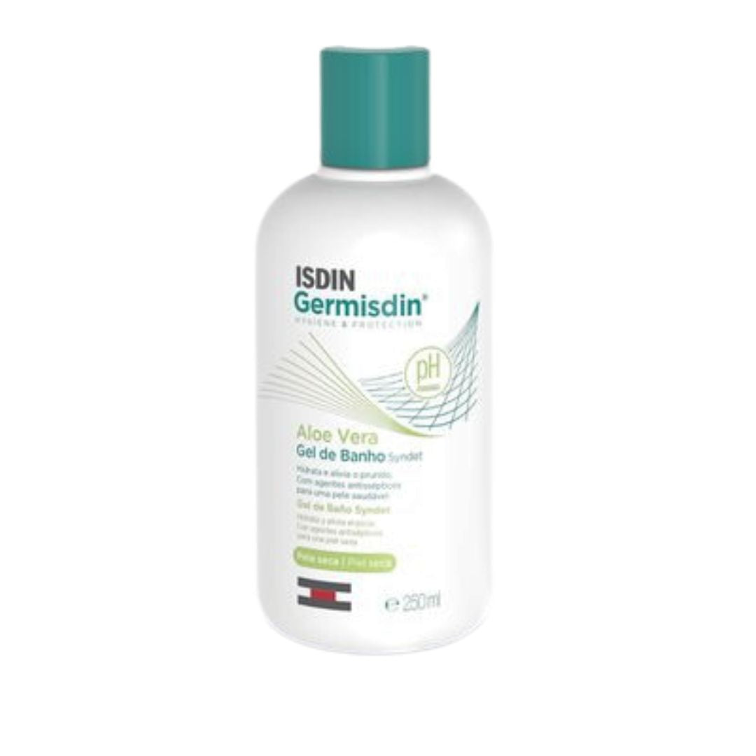 ISDIN Germisdin Aloe Vera Syndet Shower Gel 250ml | Gentle Daily Cleansing for Dry Skin
