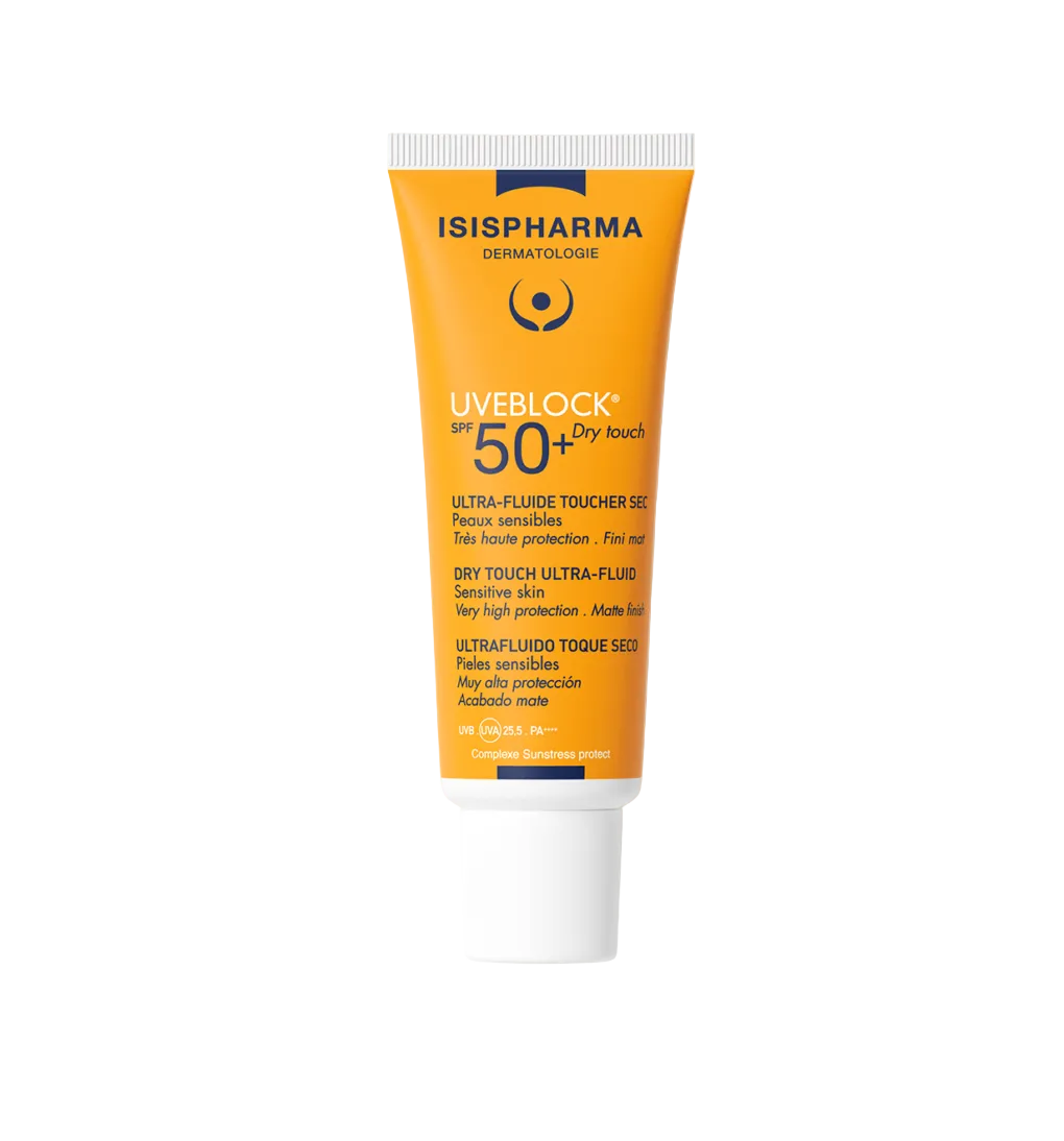 ISIS Pharma Uveblock SPF50+ Dry Touch Facial Sunscreen 40ml | Mattifying SPF 50+ Fluid