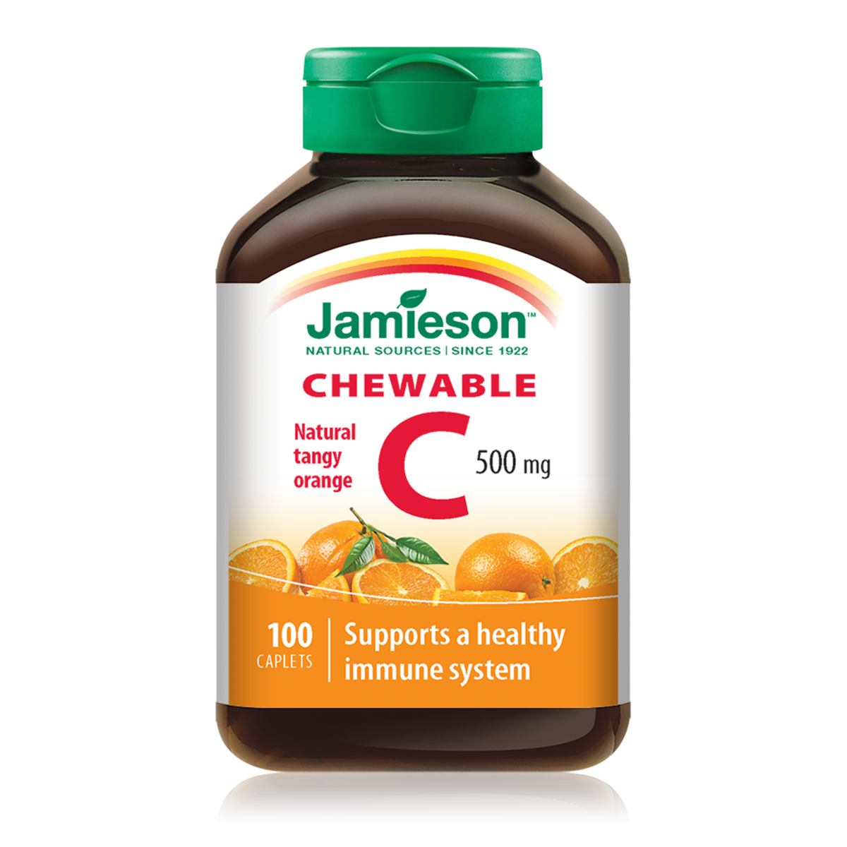 Jamieson Vitamin C Chewable Tangy Orange 500 mg, 100 Chewable Tablets | Chewable Vitamin C, Tangy Orange Flavour