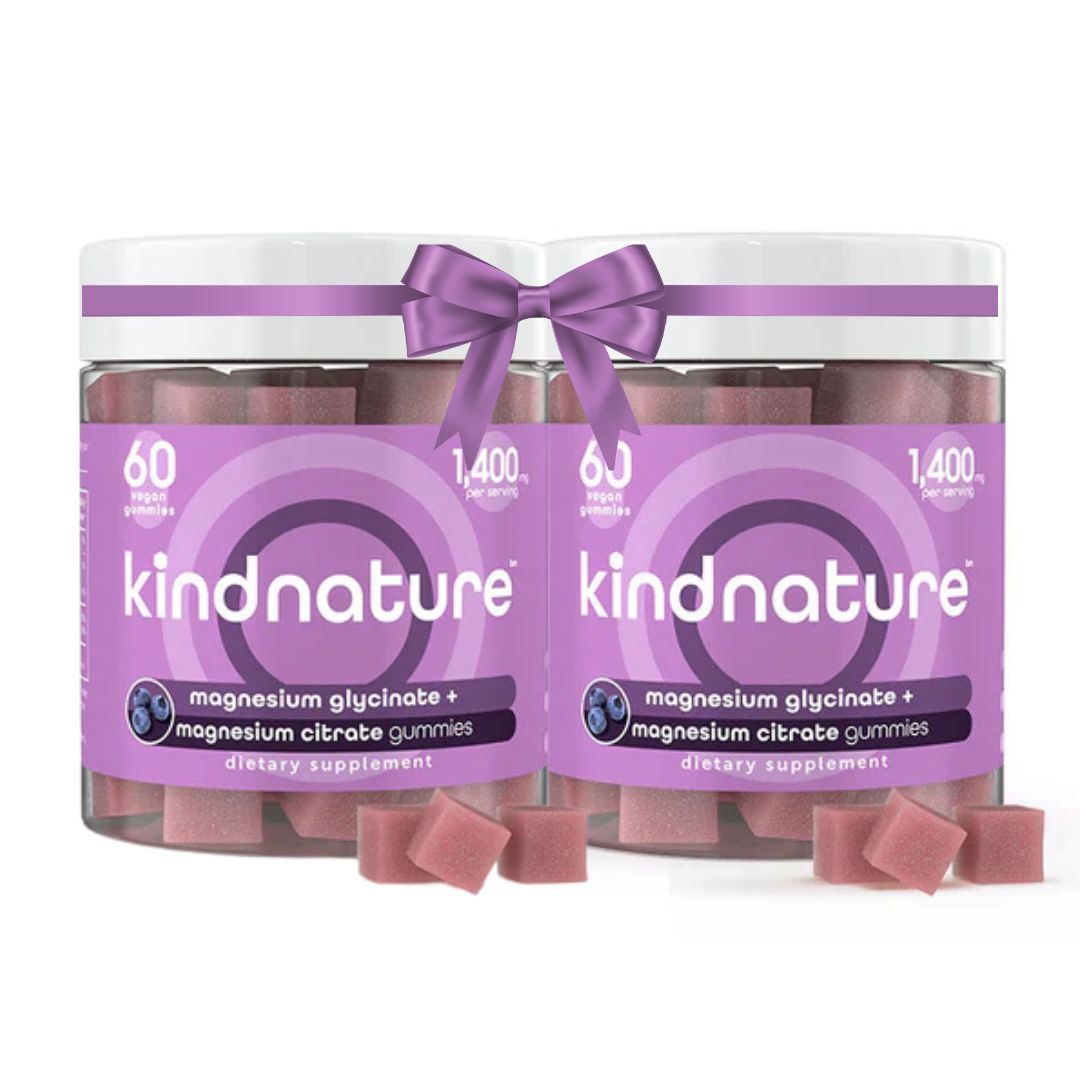 2-in-1 Magnesium Gummies – High Absorption Glycinate + Citrate for Sleep, Mood & Muscle Support  - 60 Gummies (2 packs Offer)