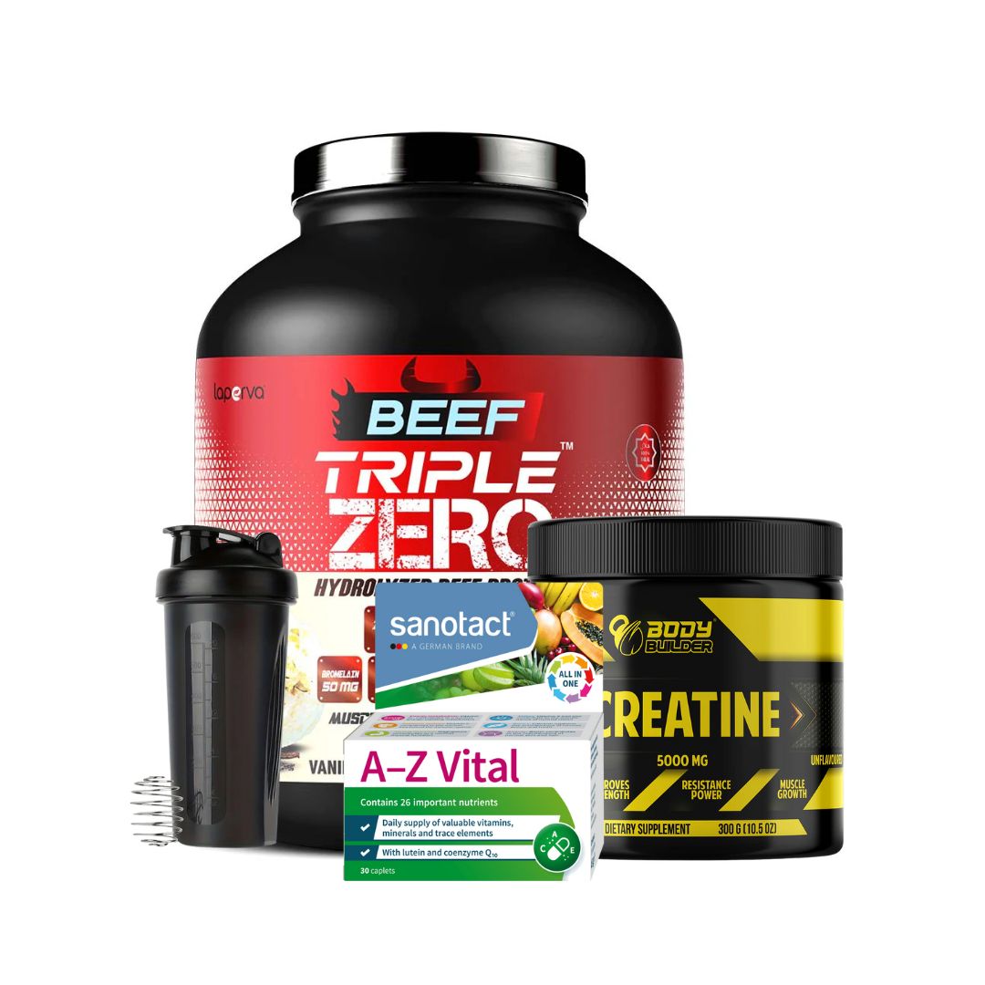 Beef Triple Zero Hydrolyzed Bundle / Creatine / A-Z  (4Flavors) - 1.8kg | 60 Servings + Free Shaker