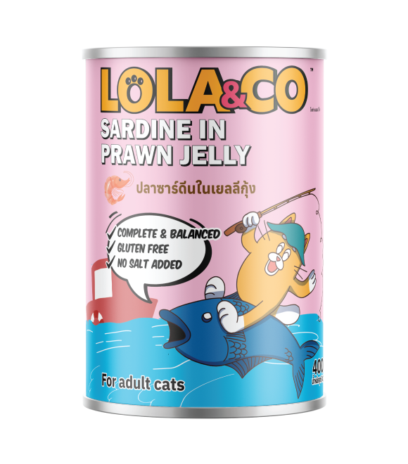 Lola & Co Sardine with Prawn in Jelly Wet Cat Food 400g 6-Pack | Sardine and Prawn in Jelly