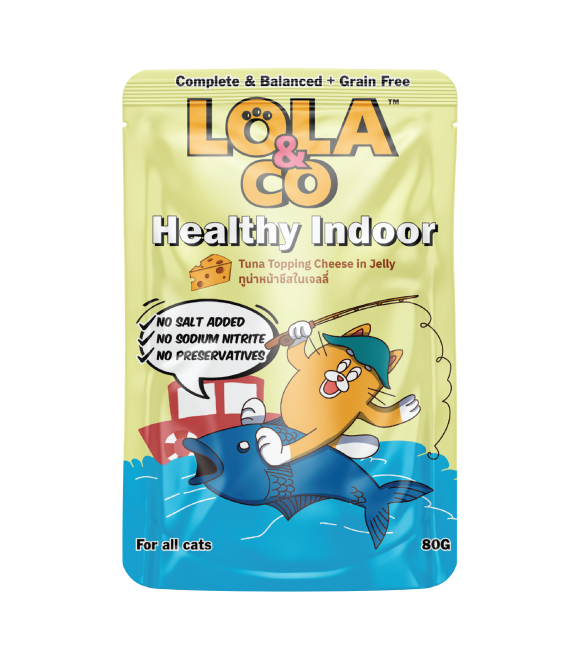 Lola & Co Tuna Topping Cheese in Jelly Wet Cat Food 80g | Tuna with Cheese Topping in Jelly
