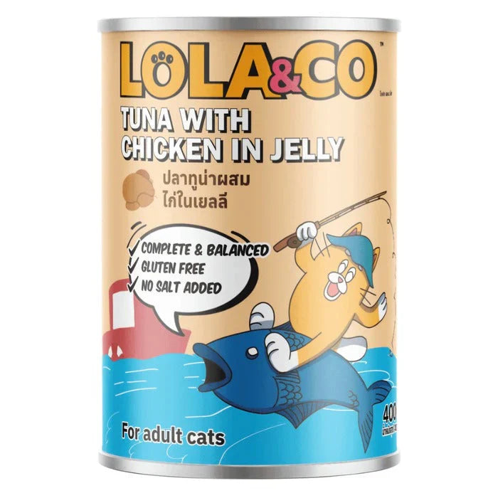 Lola & Co Tuna with Chicken in Jelly Wet Cat Food 400g 6-Pack | Tuna and Chicken in Jelly