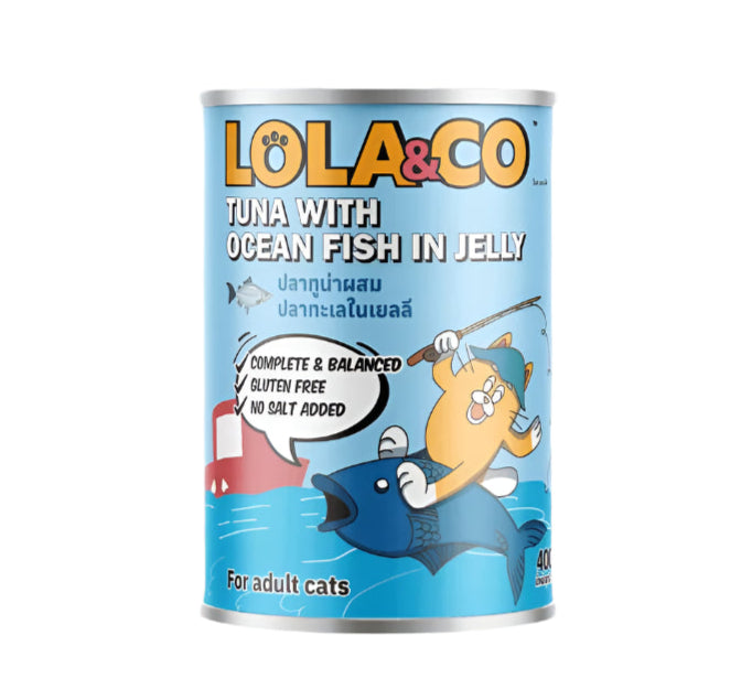 Lola & Co Tuna with Ocean Fish in Jelly Wet Cat Food 400g 6-Pack | Tuna and Ocean Fish in Jelly
