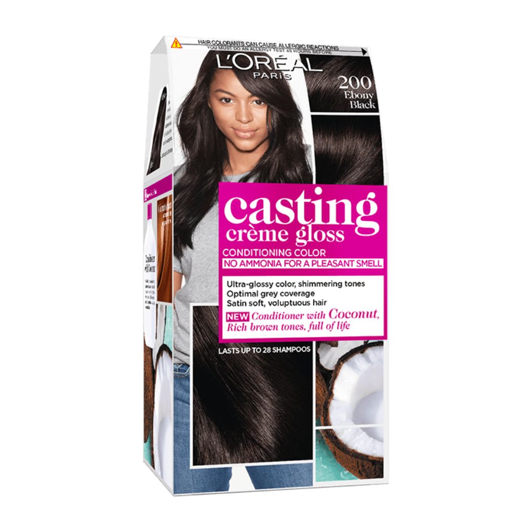 L'Oréal Paris Casting Creme Gloss 200 Ebony Black Hair Colour | Glossy Ammonia-Free Colour