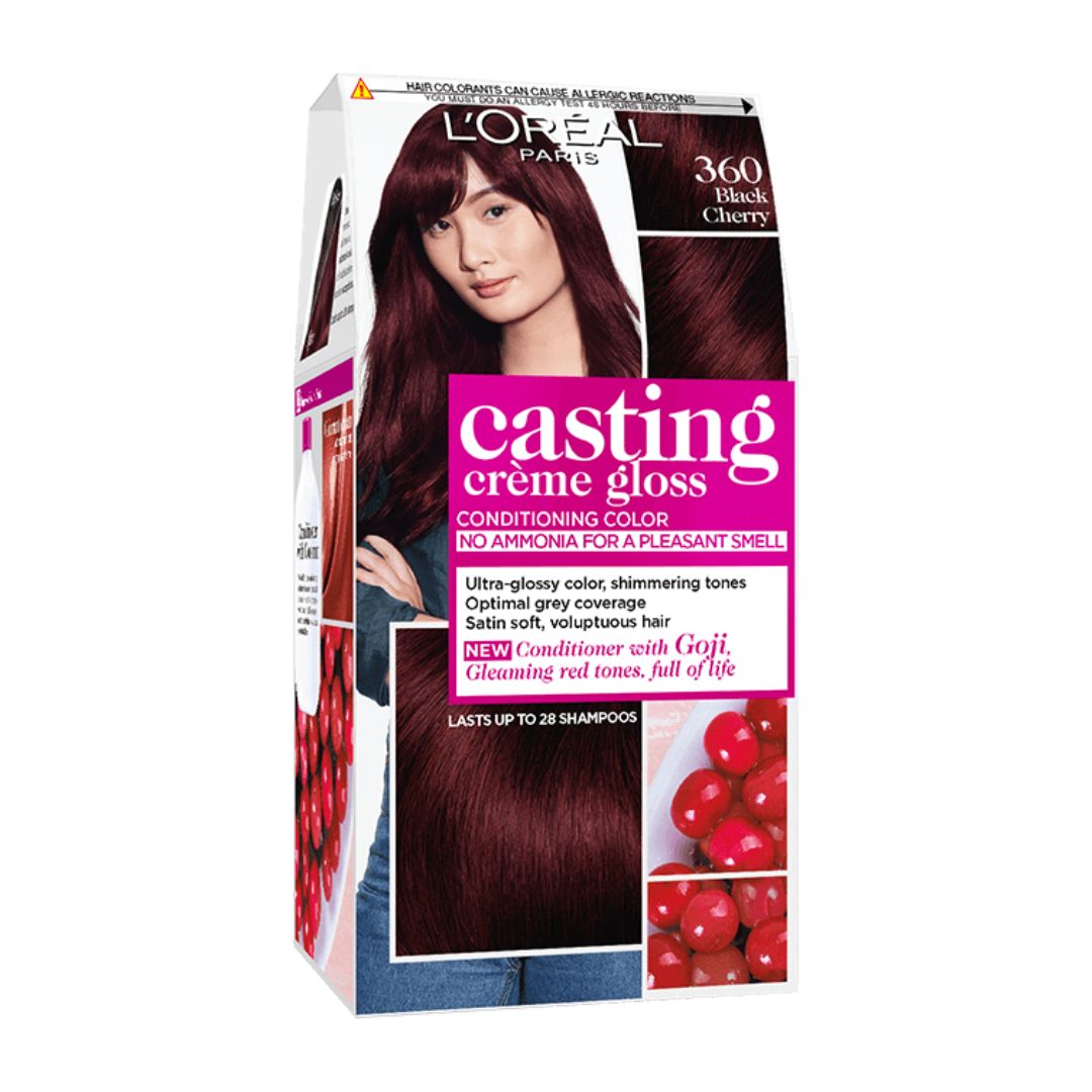L'Oréal Paris Casting Creme Gloss 360 Black Cherry Hair Colour | Glossy Ammonia-Free Colour