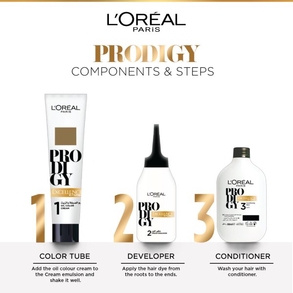 L'Oréal Paris Prodigy 5.35 Mahogany Golden Brown Hair Colour | Ammonia-Free Micro-Oil Colour – product photo