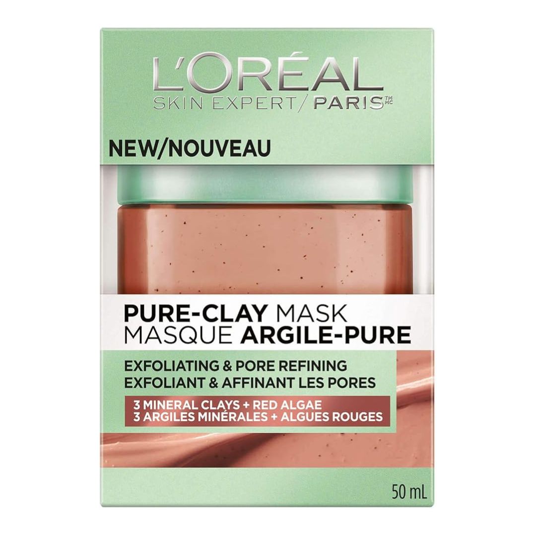 L'Oréal Paris Pure Clay Glow Mask Red Algae 50ml | Glow Clay Mask with Red Algae