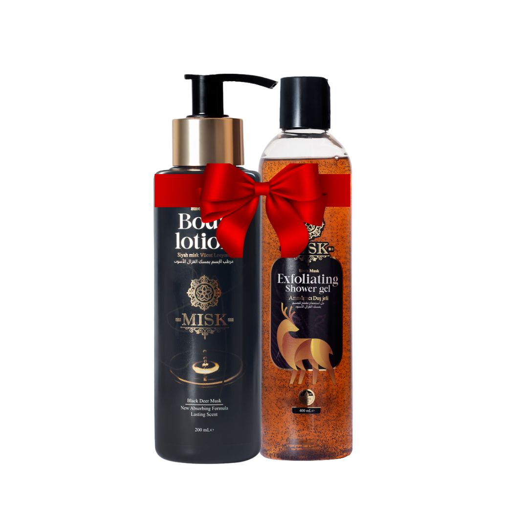 Misk Black Misk Body Care Set 2 x 200ml Kit | Scrub and Hydrate Duo