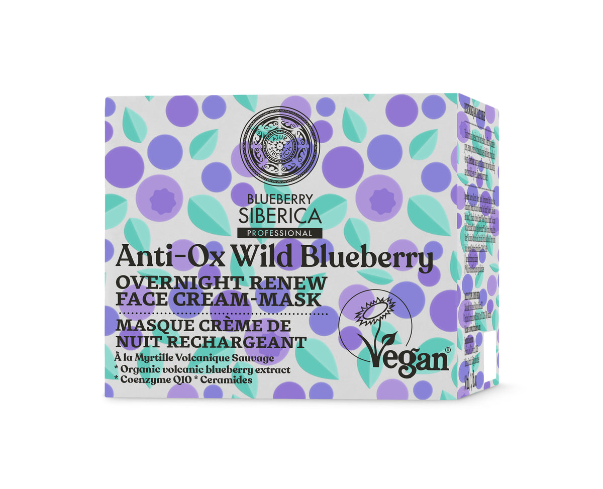 Natura Siberica Anti-Ox Wild Blueberry Overnight Cream-Mask 50ml | Wake Up to Refreshed, Radiant Skin