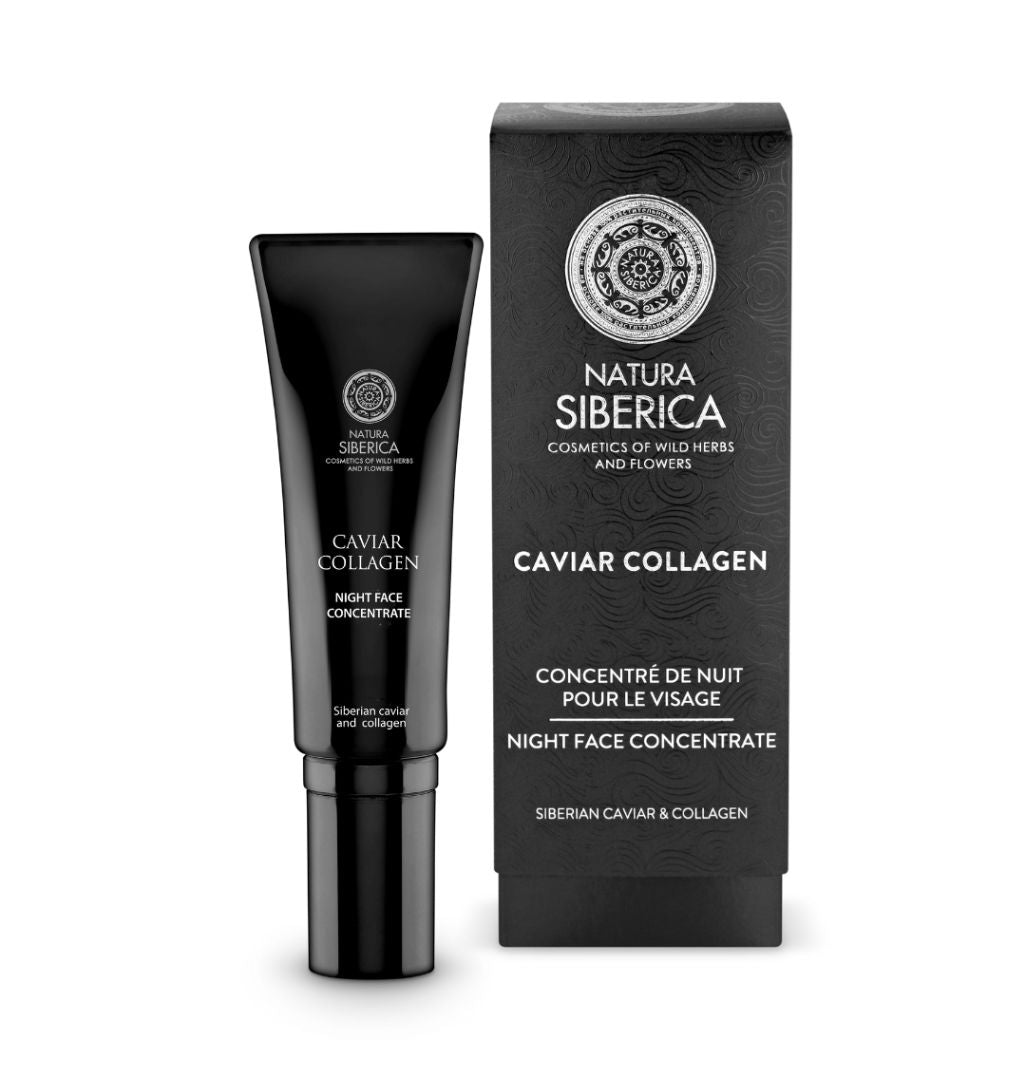 Natura Siberica Caviar Collagen Night Face Concentrate 30ml | Overnight Elasticity and Healthy Glow