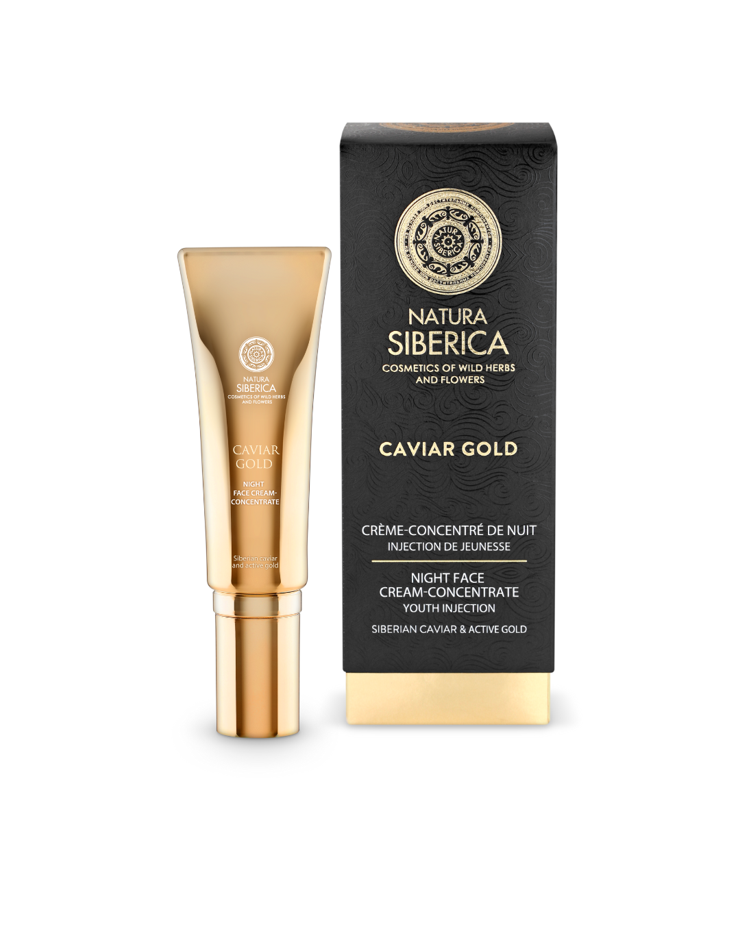 Natura Siberica Caviar Gold Youth Injection Night Concentrate 30ml | Smoother, Firmer-Looking Skin by Morning