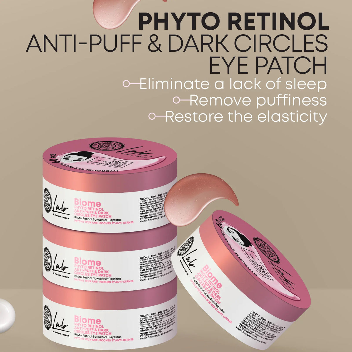Natura Siberica Lab Biome Phyto Retinol Eye Patch 60 patches | De-Puffed, Refreshed-Looking Eyes – product photo