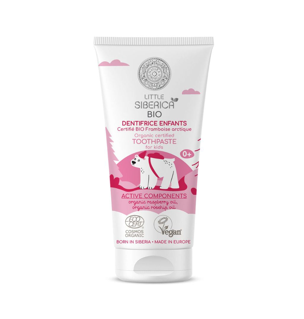 Natura Siberica Little Siberica Arctic Raspberry Kids Toothpaste 60g | Gentle Berry-Flavoured Clean