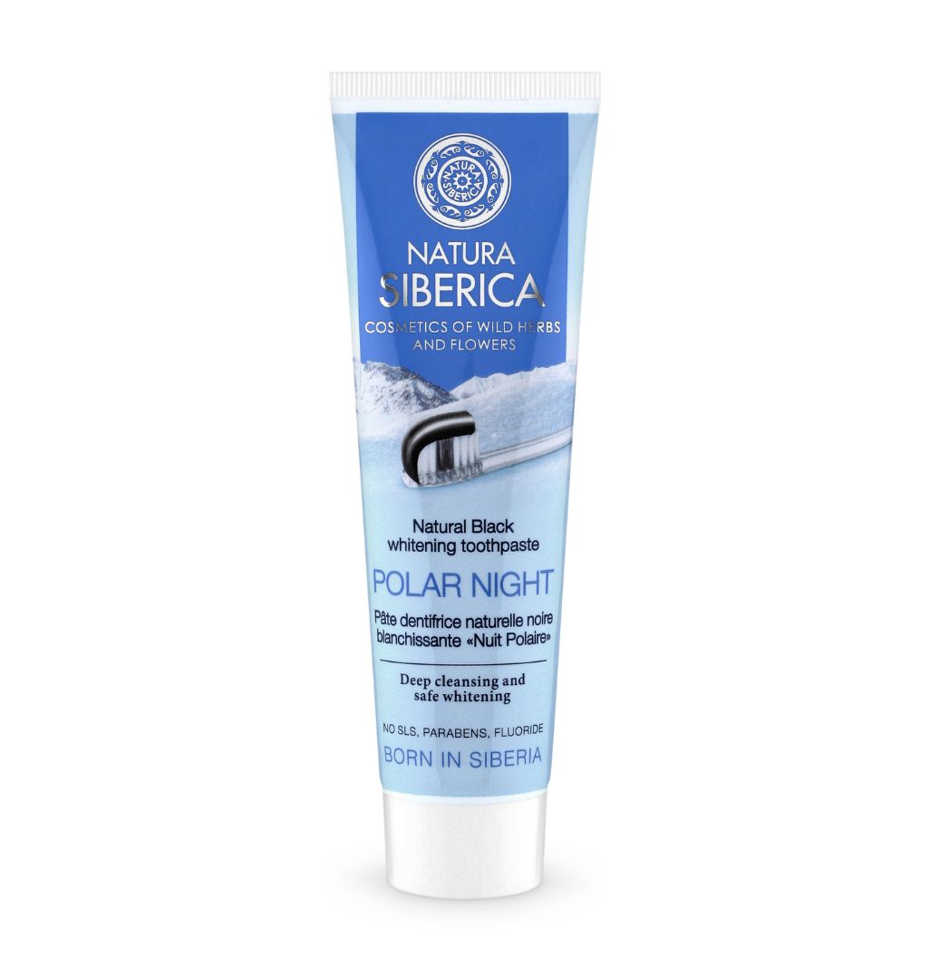 Natura Siberica Polar Night Black Whitening Toothpaste 100g | Black Charcoal Whitening and Deep Clean