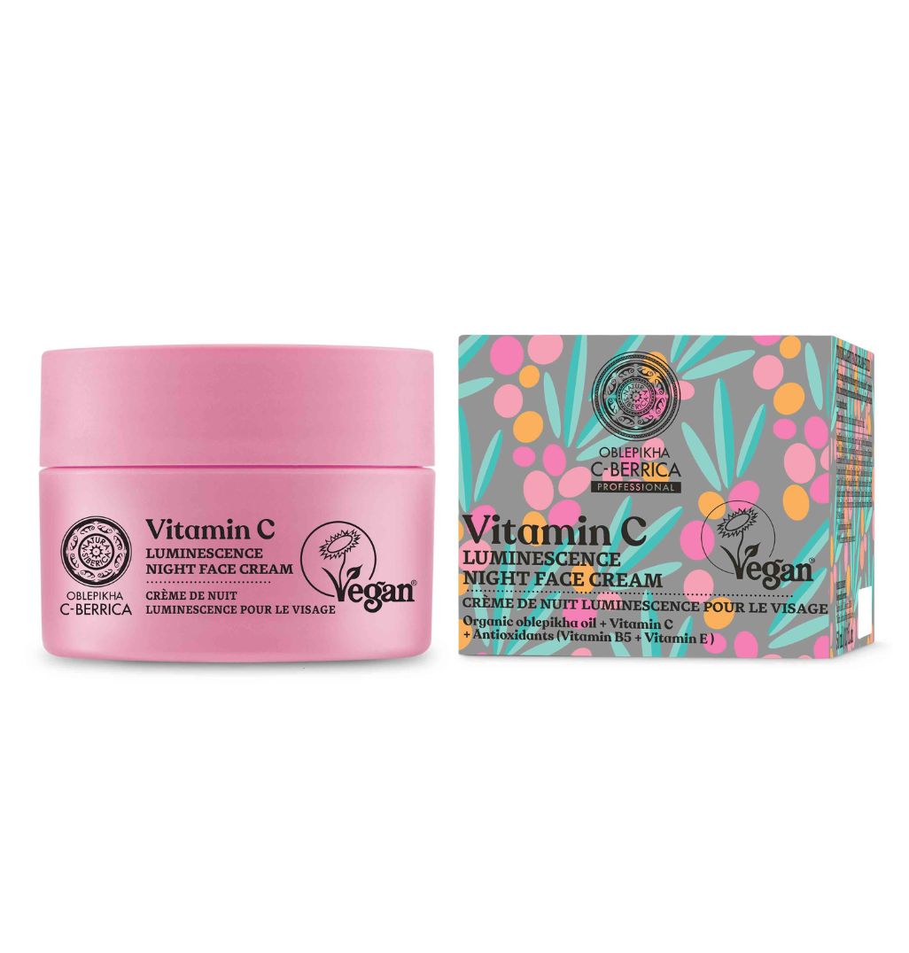 Natura Siberica Oblepikha C-Berrica Vitamin C Night Face Cream 50ml | Overnight Glow and Even Tone
