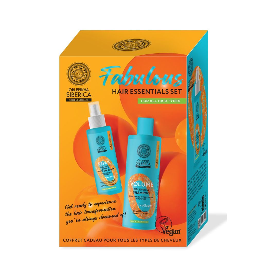 Natura Siberica Oblepikha Fabulous Hair Essentials Set 2 items Kit | Volume, Shine and Repair
