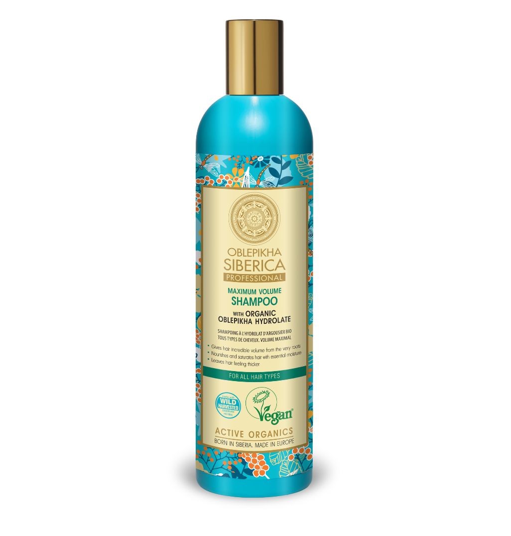 Natura Siberica Oblepikha Shampoo for All Hair Types 400ml | Maximum Volume and Brilliant Shine