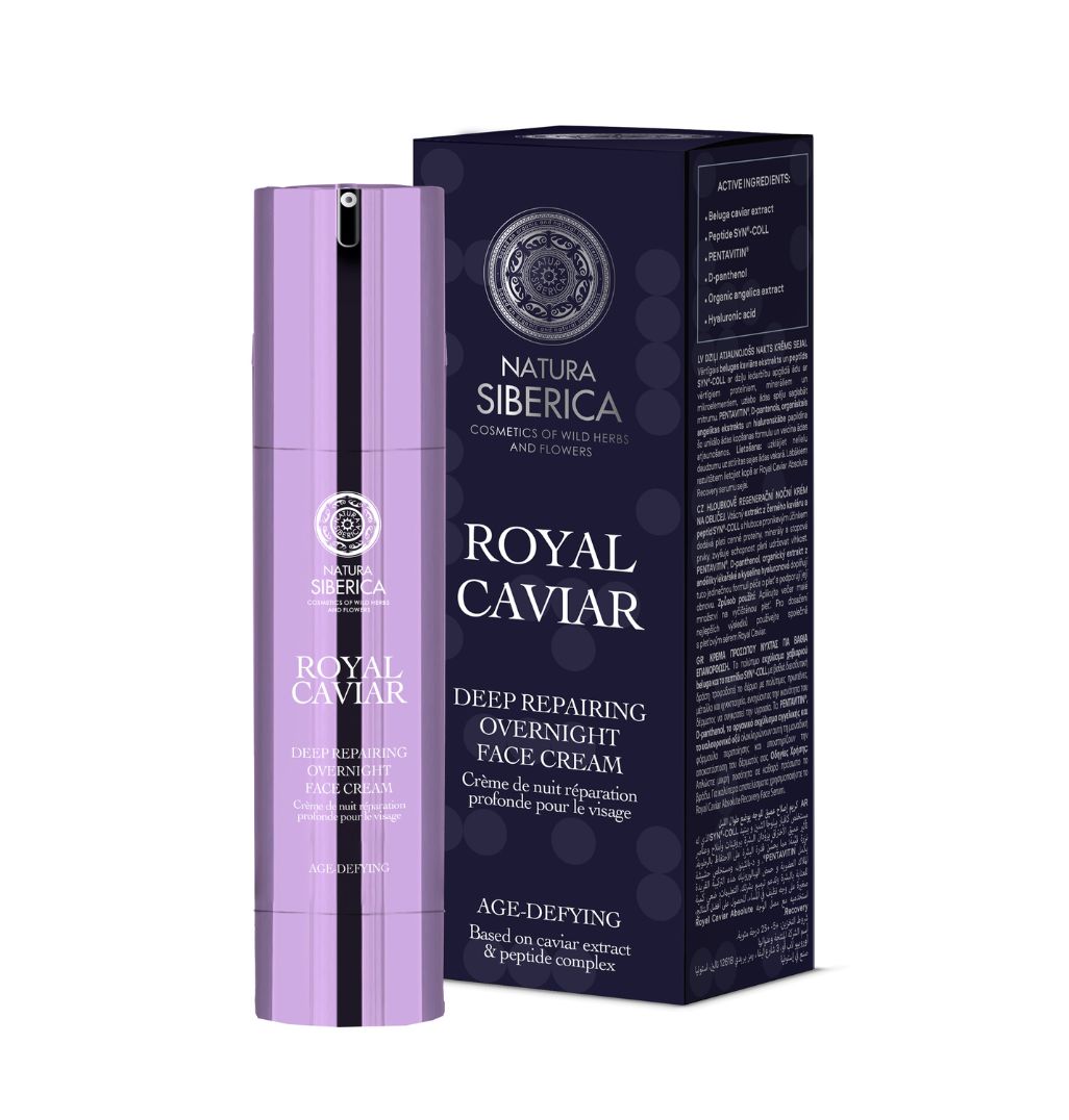 Natura Siberica Royal Caviar Deep Repairing Overnight Face Cream 50ml | Overnight Moisture and Restoring Care