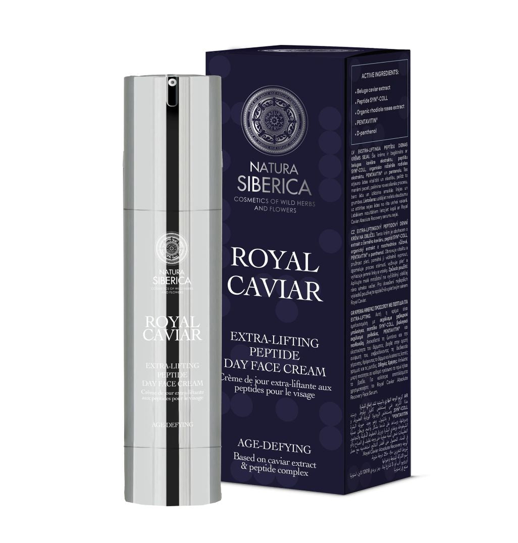 Natura Siberica Royal Caviar Extra-Lifting Peptide Day Face Cream 50ml | Visibly Lifted, Smoother-Looking Skin